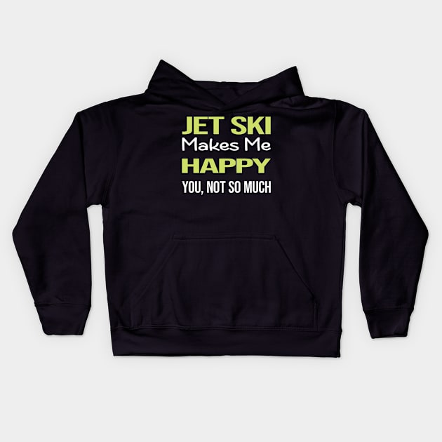 Funny Happy Jet Ski Kids Hoodie by relativeshrimp